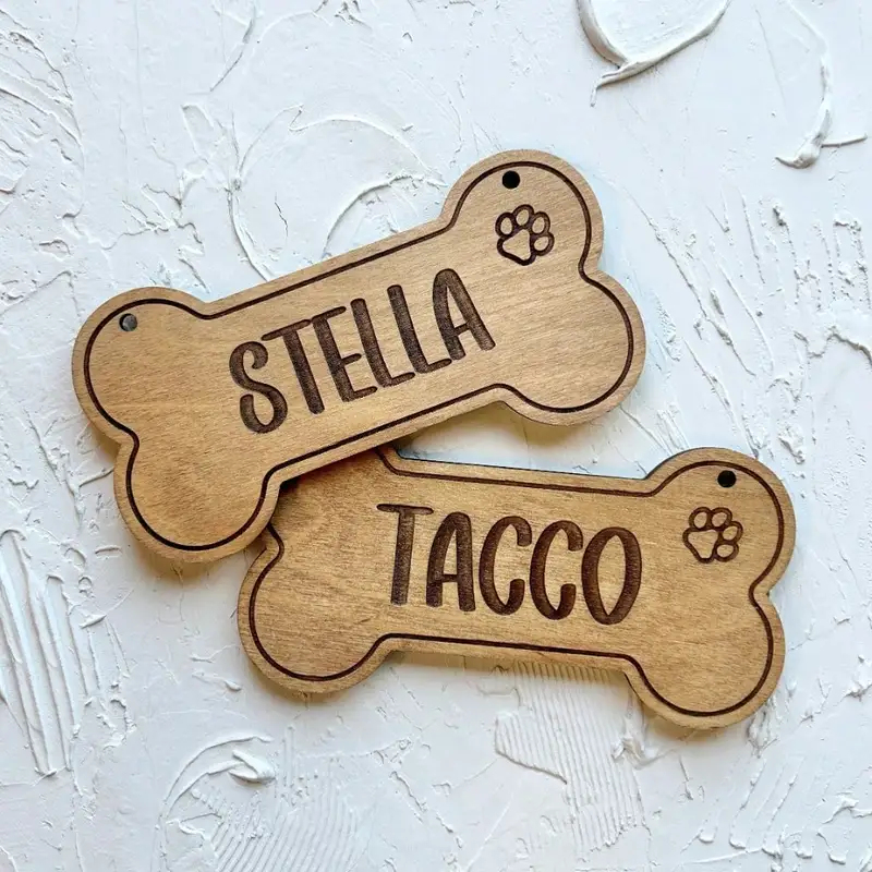 5PCS Custom Wooden Dog Tag - P - Industrial Laser Power 评论和价格