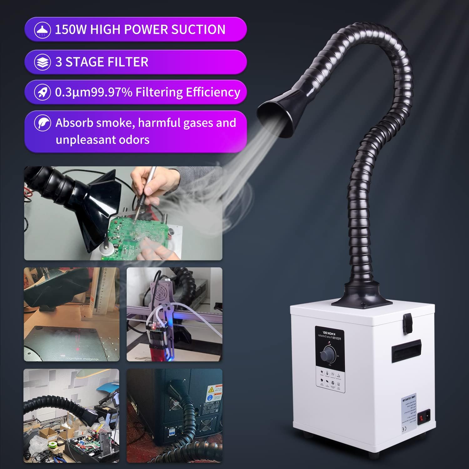 KNOKOO FES150 Industrial Laser - Industrial Laser Fume Extractor 评论和价格