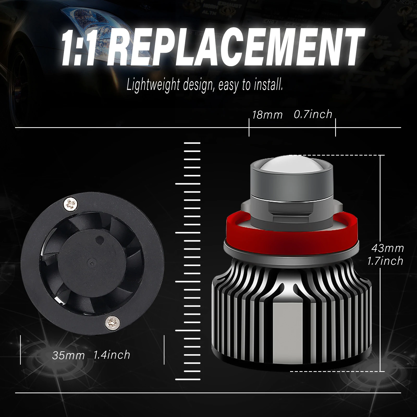 H11 Led Fog Light Bulb Laser L - Laser Focus Lens 评论和价格