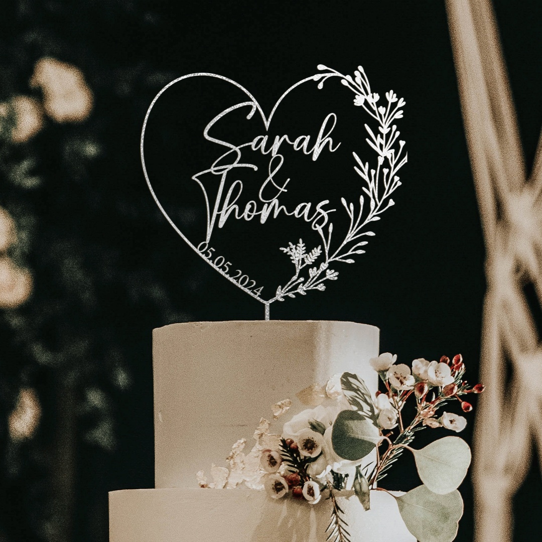 Gold Cake Topper with Heart, H - Industrial Laser Power 评论和价格