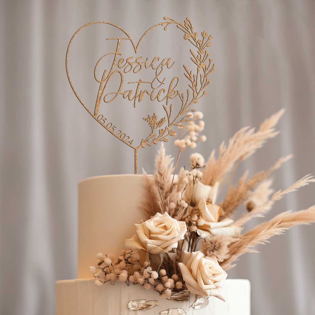 Gold Cake Topper with Heart, H - Industrial Laser Power 评论和价格