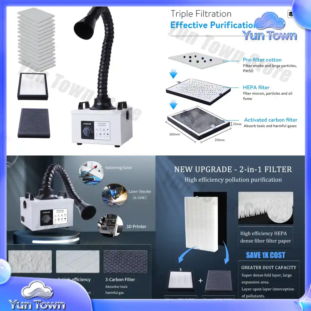 100W Motor Laser Smoke Purifie - Industrial Laser Fume Extractor 评论和价格
